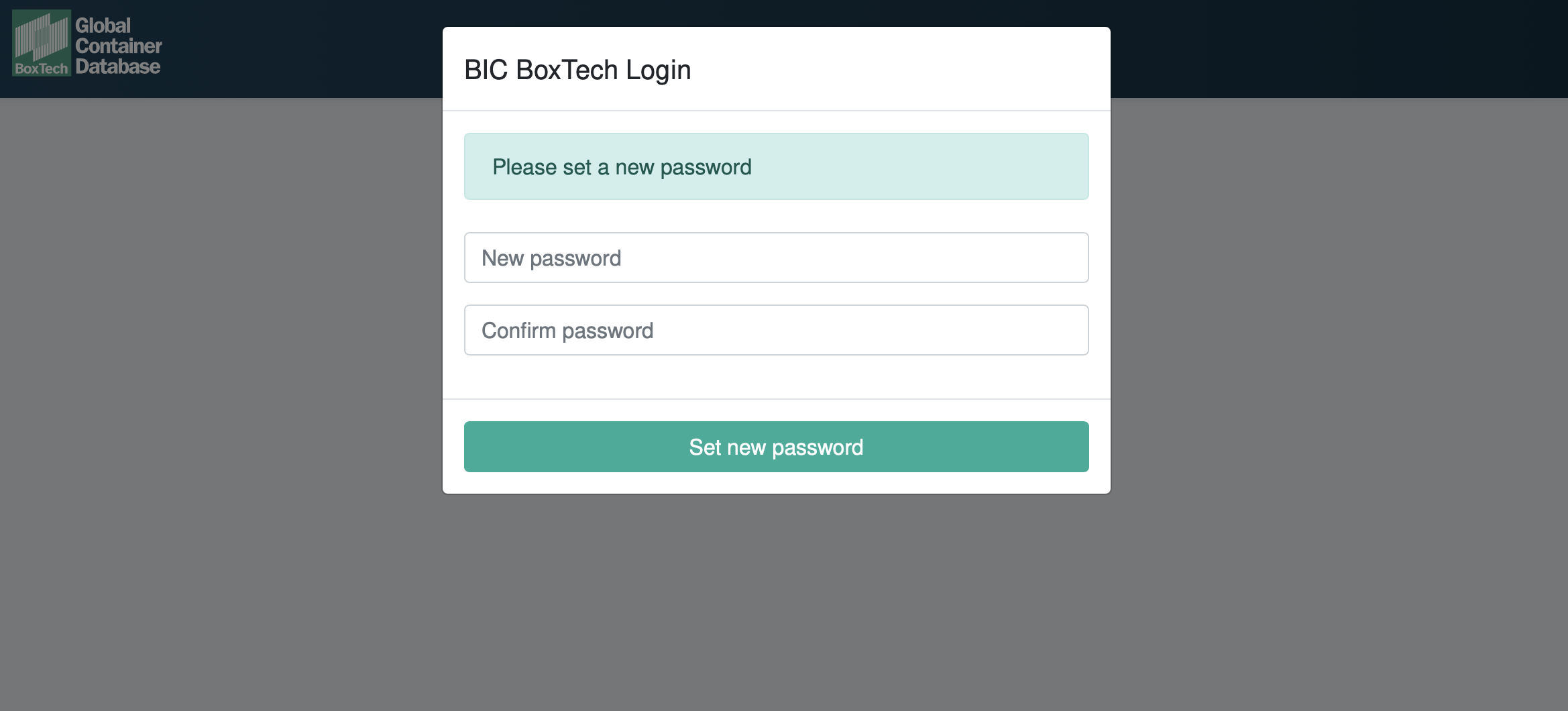 Set new password
